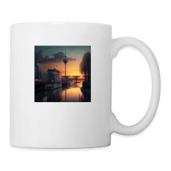 Sunset in Dusseldorf - Mug - white - Right