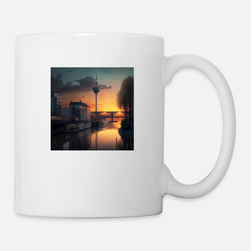 Sonnenuntergang in Düsseldorf - Tasse - Weiß