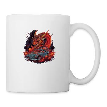 Drachen Auto - Tasse - Weiß - Rechts