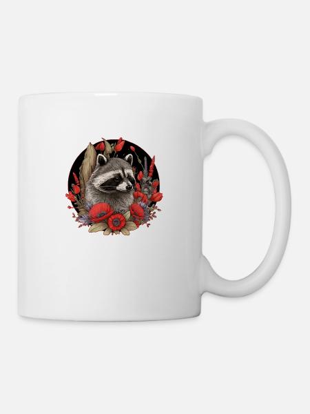 Waschbär Waldtiere - Tasse - Weiß