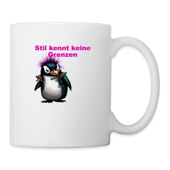 Stil kennt keine Grenzen Punk Pinguine - Tasse - Weiß - Rechts