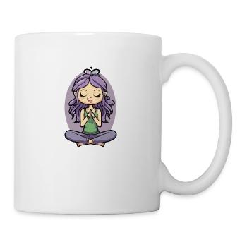 Yoga Lotus Pose - Tasse - Weiß - Rechts