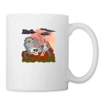 Grab Hand OK Cybus Zombie Ratte Mond Undead lustig - Tasse - Weiß - Rechts