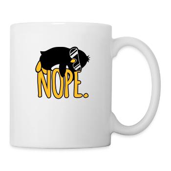 Nope. Penguin Quote Funny Lazy Sunglasses Cool - Mug - white - Right