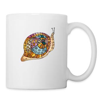 Schnecke - Tasse - Weiß - Rechts