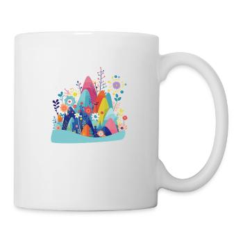 Alpenblumen Blume Flower - Tasse - Weiß - Rechts