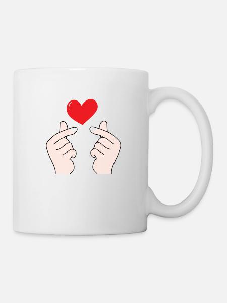 Cœurs de doigts 5 - Mug blanc - blanc