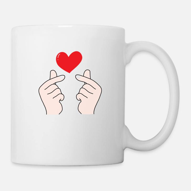 Cœurs de doigts 5 - Mug blanc - blanc