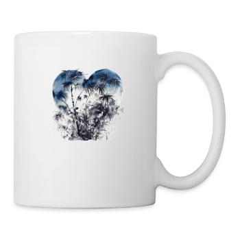 Forest with palm trees in the shape of a heart - Mug - white - Right