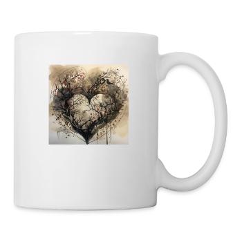 Wald in Herzform - Naturschutz Aquarell - Tasse - Weiß - Rechts