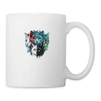 Colorful cat faces - Mug - white - Right