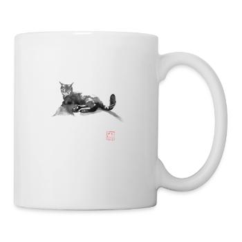 cat on the road - Mug blanc - blanc - Droite