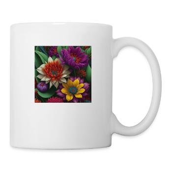 multiple flower patern exotic - Mug - white - Right