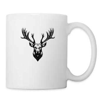 Hirschgeweih - Tasse - Weiß - Rechts