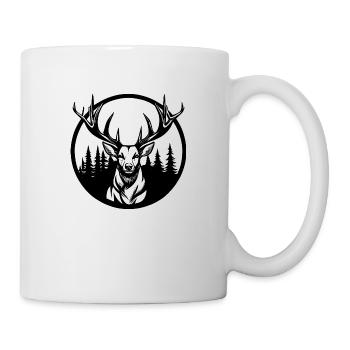 Hirsch im Wald - Tasse - Weiß - Rechts
