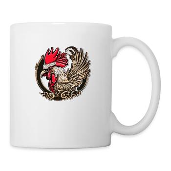 Hahn des Glücks - Tasse - Weiß - Rechts