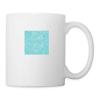 Face line blue - Mug blanc - blanc - Droite