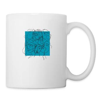 Gesichtslinie blau - Tasse - Weiß - Rechts