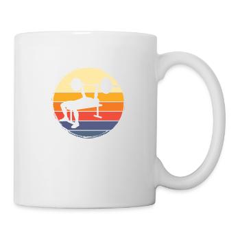 Bankdrücken Gewichtheben Kraftsport Fitness Stark - Tasse - Weiß - Rechts