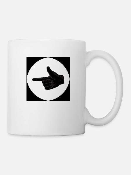 Cercle transparent avec des bords noires - Mug blanc - blanc