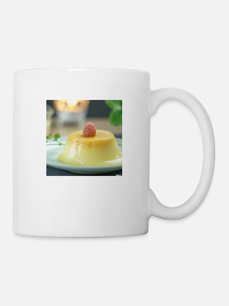 Vanillesosse in Pudding - Tasse - Weiß