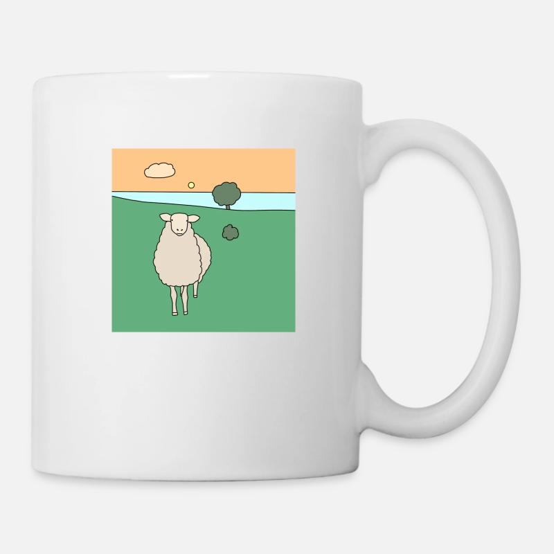 Schaf auf einer Wiese - Tasse - Weiß