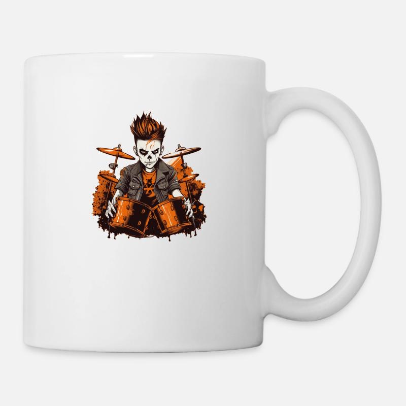 Schlagzeug Drums Punk Drummer - Tasse - Weiß