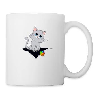 Petit chaton avec petite balle - Mug blanc - blanc - Droite