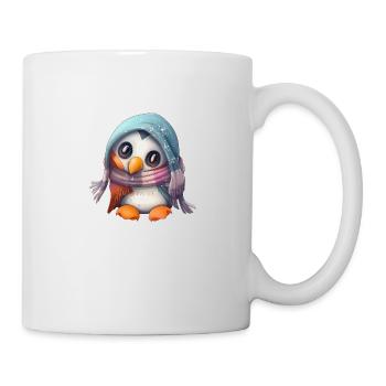 Freezing penguin with scarf - Mug - white - Right