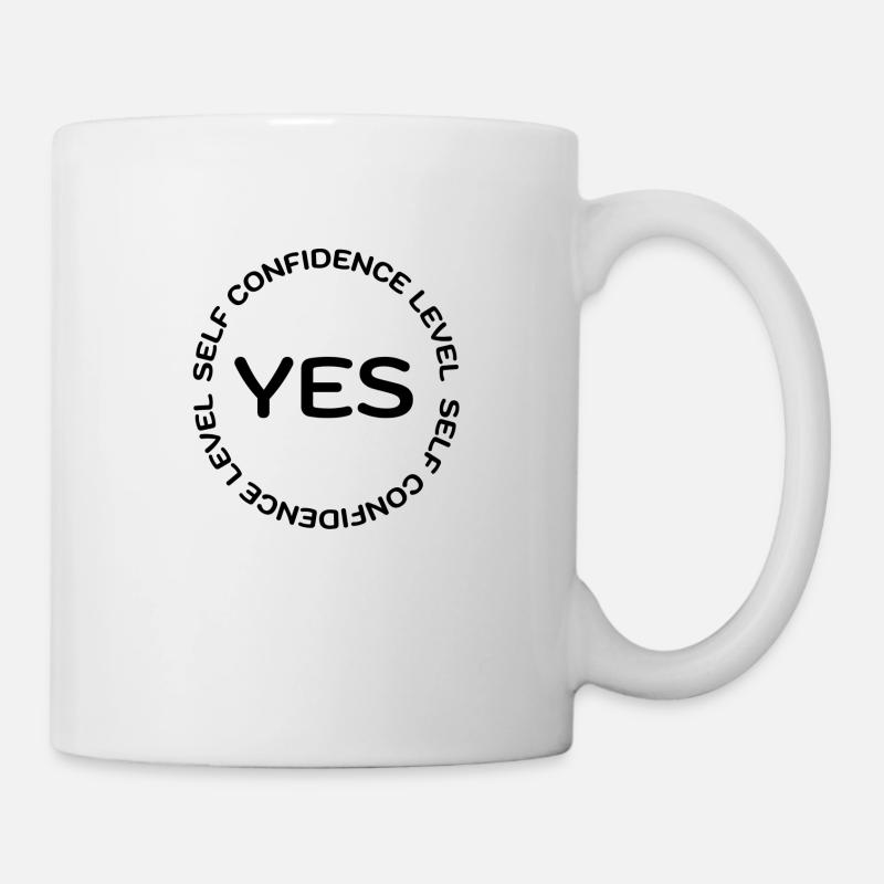 Niveau de confiance en soi OUI noir - Mug blanc - blanc