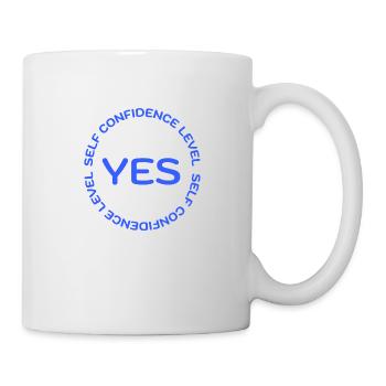 SELF CONFIDENCE LEVEL YES blue - Mug - white - Right