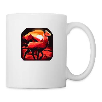 Montagnes du coucher de soleil de Cria Lama - Mug blanc - blanc - Droite