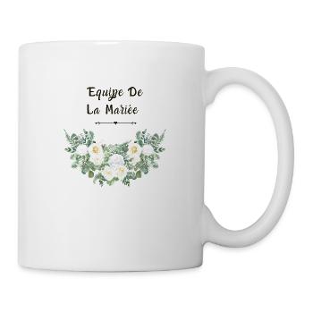 Équipe de la mariée floral - Mug blanc - blanc - Droite