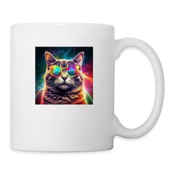 Kosmischer Katzenflair - Tasse - Weiß - Rechts