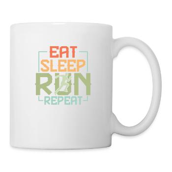 Manger. Dormir. Courir. Recommencer. Marathon trail - Mug blanc - blanc - Droite