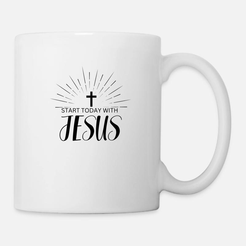 Start today with jesus - Mug - white