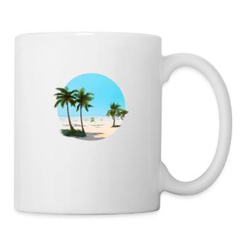 Strand Sonne Sommerurlaub Palmen Insel Palme - Tasse - Weiß - Rechts