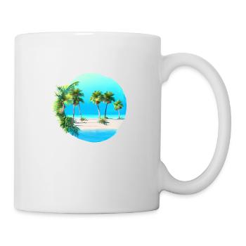 Sommerurlaub Palmen Sonne Palme Insel Strand - Tasse - Weiß - Rechts