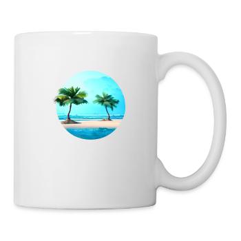 Sommerurlaub Insel Strand Palmen Sonne Palme - Tasse - Weiß - Rechts