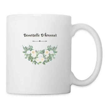 Demoiselle d'honneur floral - Mug blanc - blanc - Droite