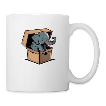 Cute elephant in a box - Mug - white - Right