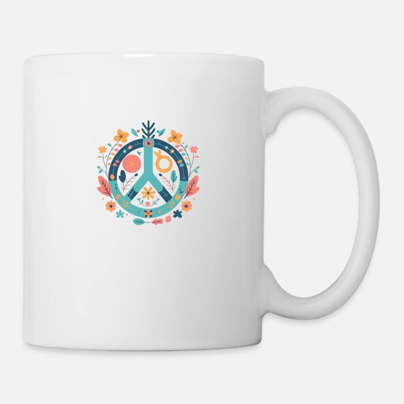 Frieden und Liebe - Tasse - Weiß