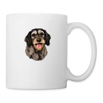 Grobhaardackel - Tasse - Weiß - Rechts