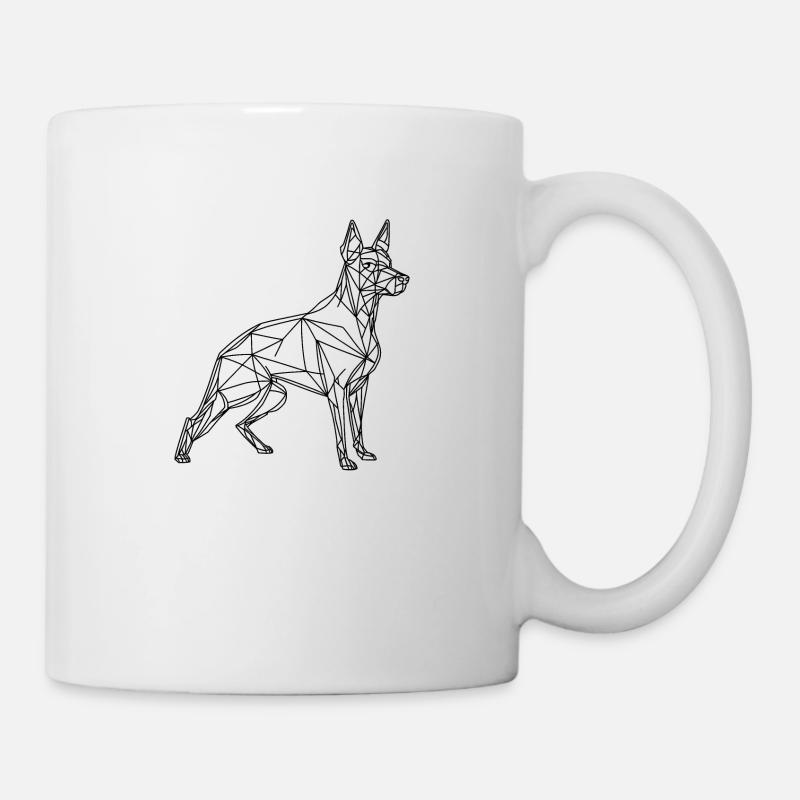 Strichzeichnung Hund - Tasse - Weiß