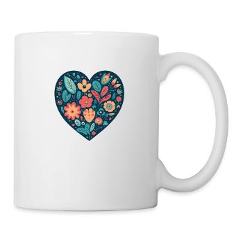 Coeur floral - Mug blanc - blanc - Droite