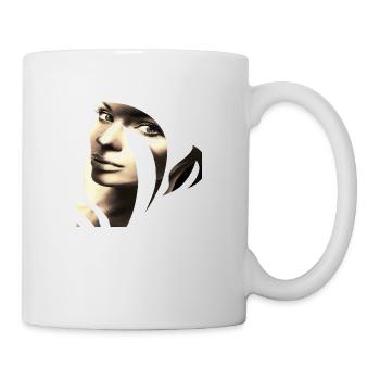 Retro-Mode Vintage coole 80er Jahre Frau Mädchen Pop Art - Tasse - Weiß - Rechts