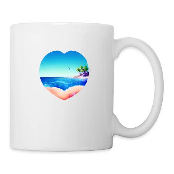 Sonne Palmen Sommerurlaub Palme Insel Strand - Tasse - Weiß - Rechts