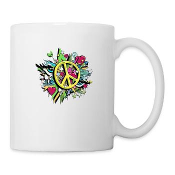 liebe frieden frieden sommer honig liebe hippie cool - Tasse - Weiß - Rechts