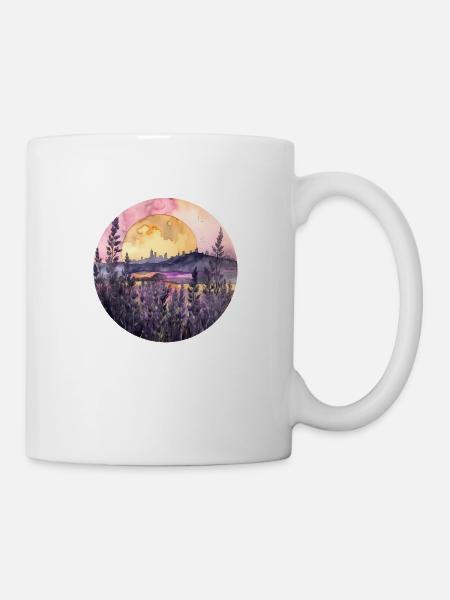Sunset & Lavender – Colors of Tranquility - Mug - white