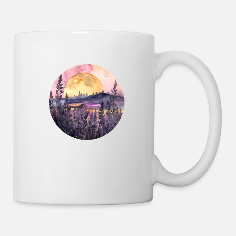 Sunset & Lavender – Colors of Tranquility - Mug - white